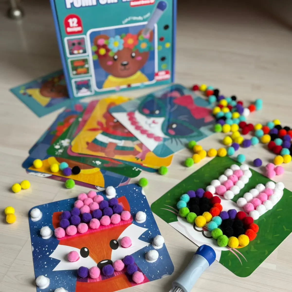 Pom Pom Kit β create soft 3D animals with fluffy pom poms, without any mess! (Ages 5+)