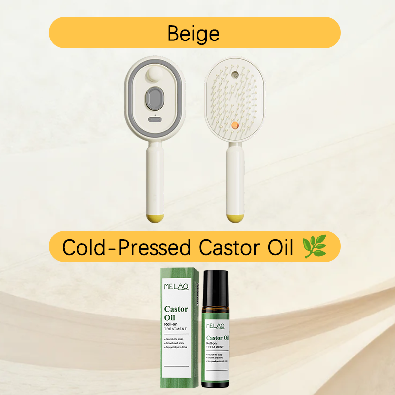 💖Scalp Massager Comb 💆♀️ – Self-Cleaning 🧼, Tangle-Free ✂️ & Frizz-Control Hair Brush with Soothing Mist Spray 💨✨ | Perfect for Dry, Brittle Hair 💧🌟