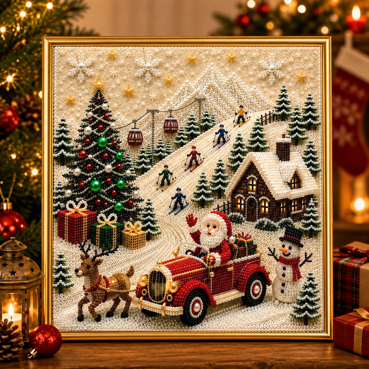 โจ 3D Christmas Pearl Craft Kit โ Relaxing DIY Holiday Art