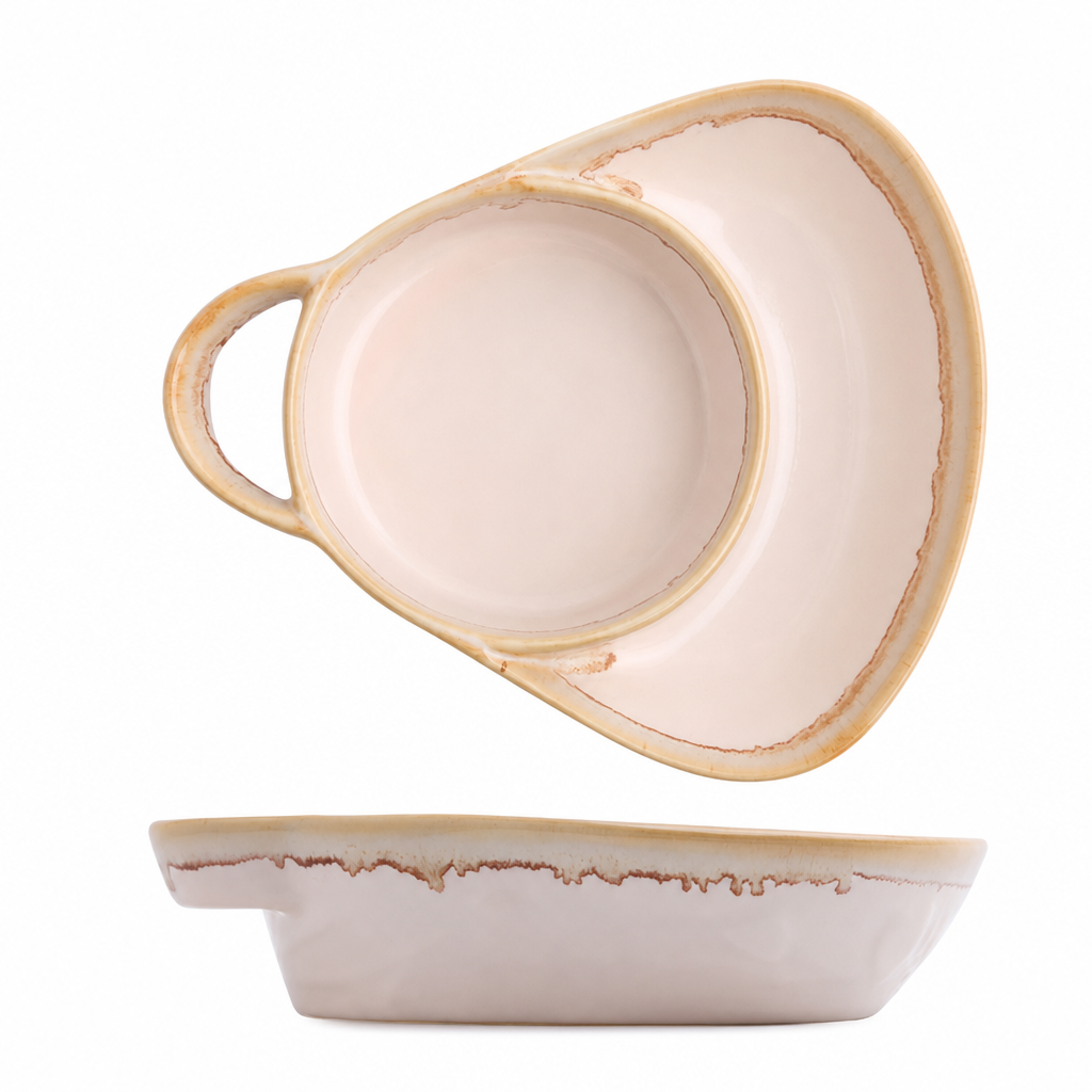 🏺Retro Ceramic Divided Baking Dish with Single Handle