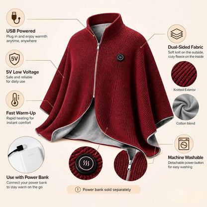 ❄️ Stay Warm All Winter — Portable Electric Heated Blanket Shawl