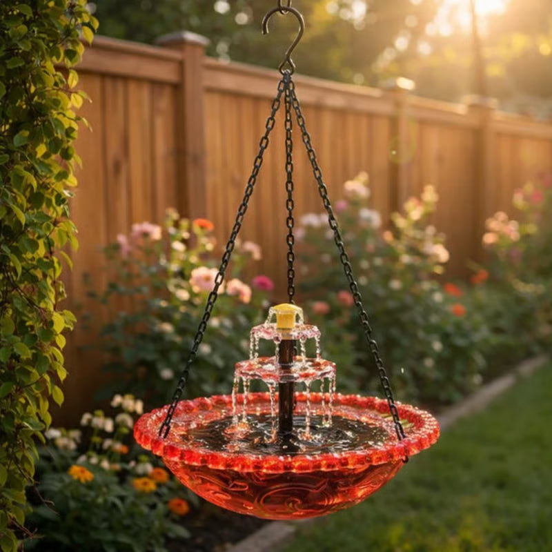 🔥🔥2026 Spring Sale 50% Off--🐦Solar Cascade Hanging Bird Bath Fountain