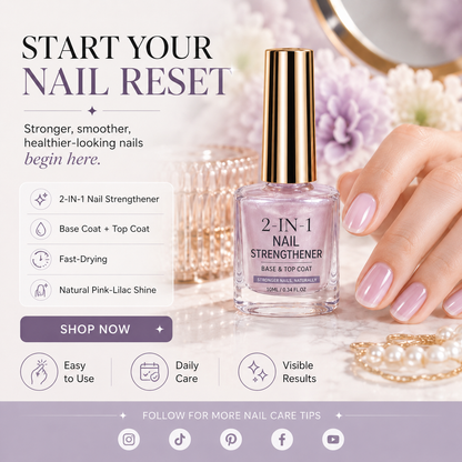 💅 40% OFF !! ⏰ Lilac Glossy Nail Strengthener – Strengthen Weak Nails & Restore Natural Shine — Devareon®