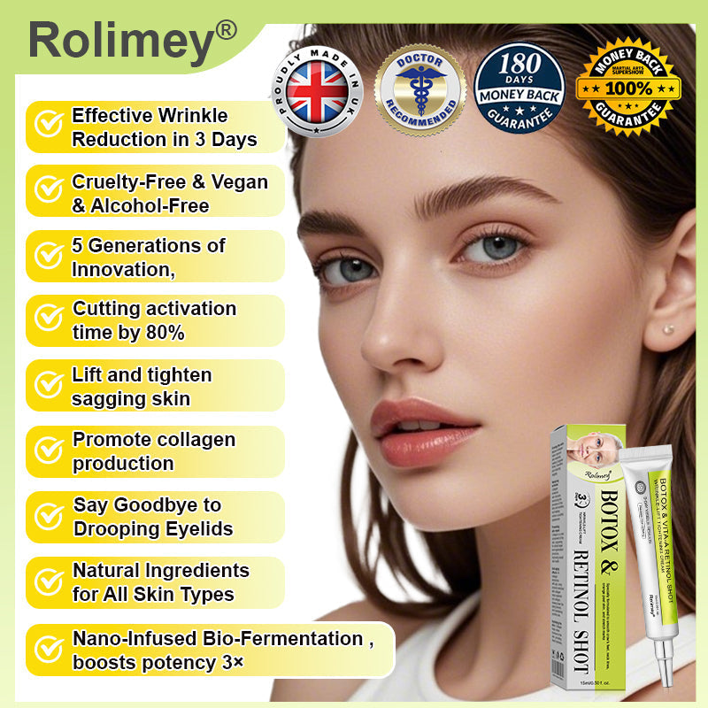 💥🍈Made and shipped from the UK 💫Rolimey® Botox & Vita-A Retinol Shot Wrinkle-Lift Tightening cream - Last Day Promotion 70% OFF