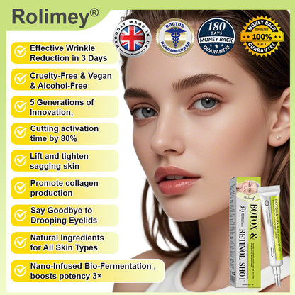 💥🍈Made and shipped from the UK 💫Rolimey® Botox & Vita-A Retinol Shot Wrinkle-Lift Tightening cream - Last Day Promotion 70% OFF