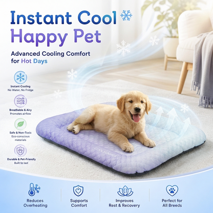 60%off ❄️Pet Cooling Mat for Dogs & Cats 🐾  Naturally Cool Ice-Silk Pad • Breathable, Washable & Soft (Copy)