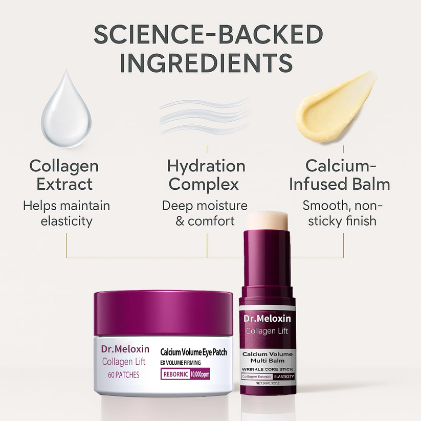🌹[Dr.Meloxin Official] Collagen Lift Eye Balm Stick + Eye Patch Set