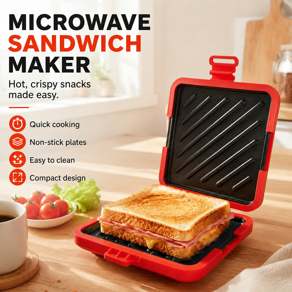 🥪 LIMITED-TIME OFFER—50% OFF! 🔥 Microwave Toaster & Sandwich Maker – Fast Cooking, Non-Stick & Easy to Clean ✨