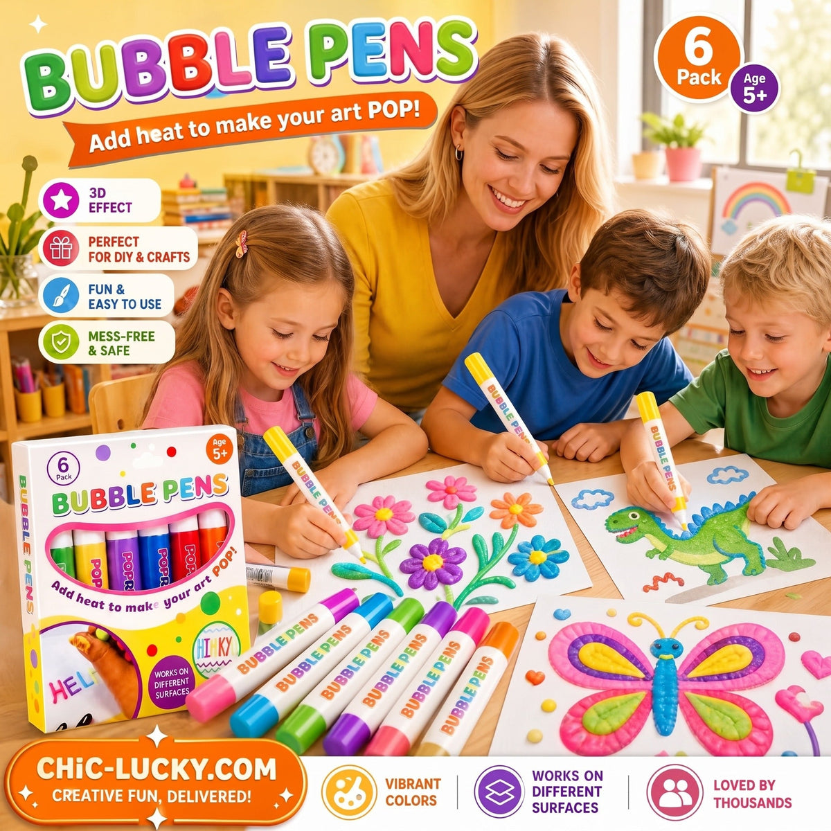 💥🎁🔮Magic Pen – Draw 3D with one stroke!🎄 DIY Bubble Popcorn Drawing Pens 🔥
