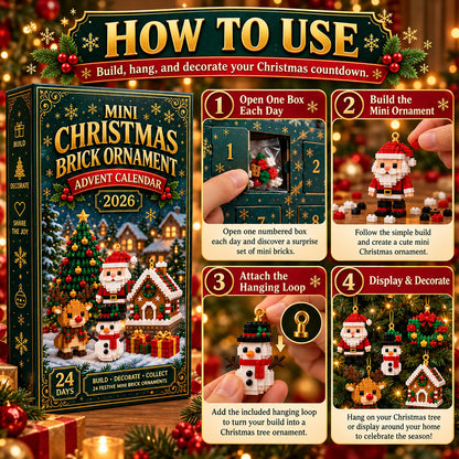 ⏳ Last day to save 49% – 🎄 24-Day Mini Christmas Ornament Advent Calendar | 24 unique festive buildable designs with hanging loops—perfect for decorating Christmas trees, wreaths, and holiday displays 🧱