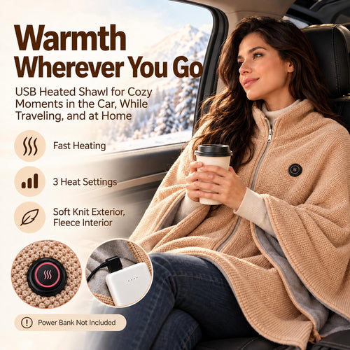 ❄️ Stay Warm All Winter — Portable Electric Heated Blanket Shawl