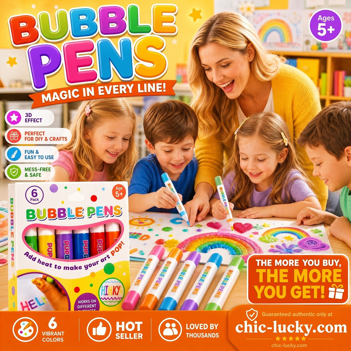 💥🎁🔮Magic Pen – Draw 3D with one stroke!🎄 DIY Bubble Popcorn Drawing Pens 🔥