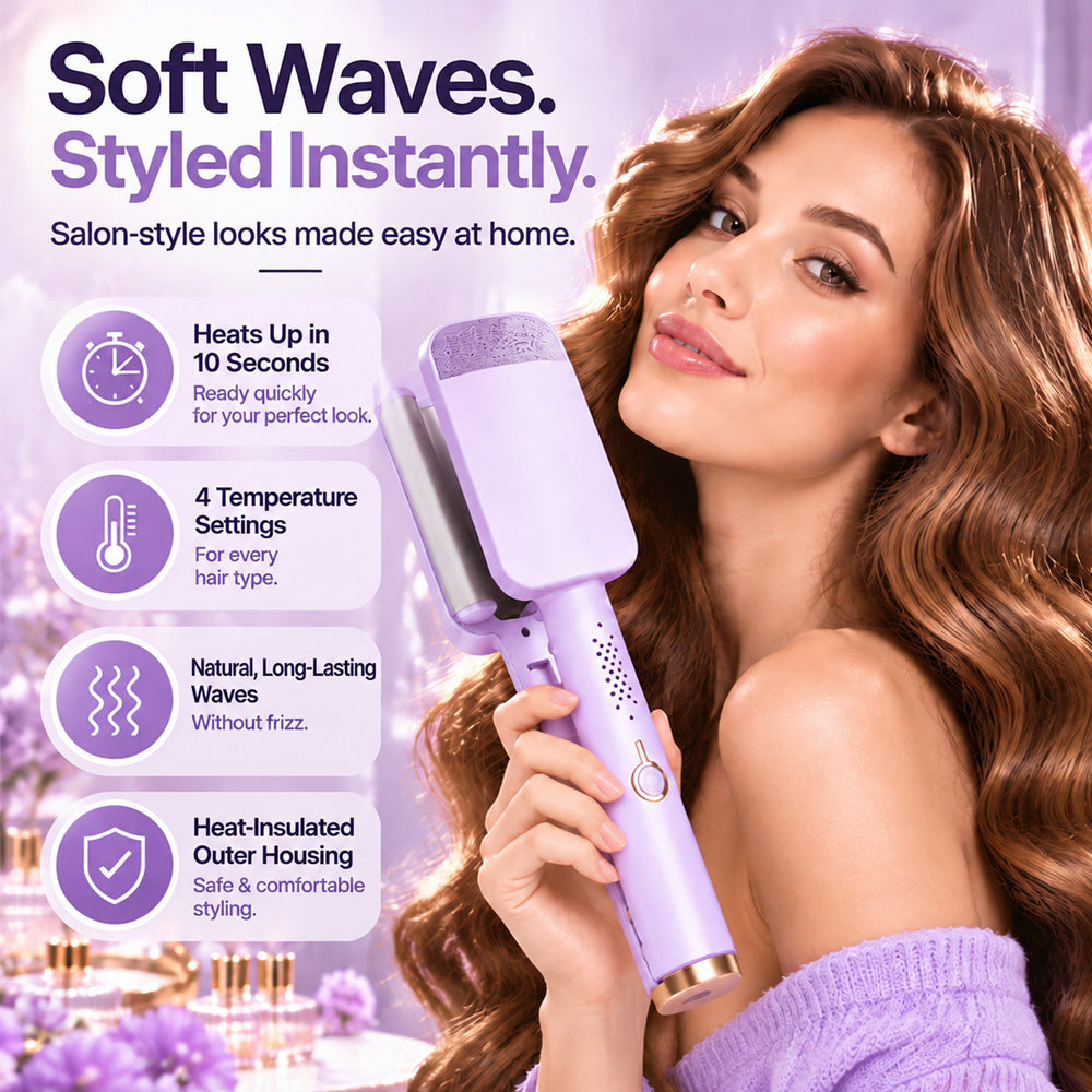 ✨ 50% OFF! 32mm Waver – Soft Waves, Full of Glamour! 🌊 4 temperature settings, ready to use in around 10 seconds, with ionic technology.