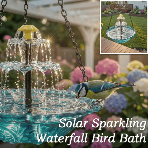 🔥🔥2026 Spring Sale 50% Off--🐦Solar Cascade Hanging Bird Bath Fountain