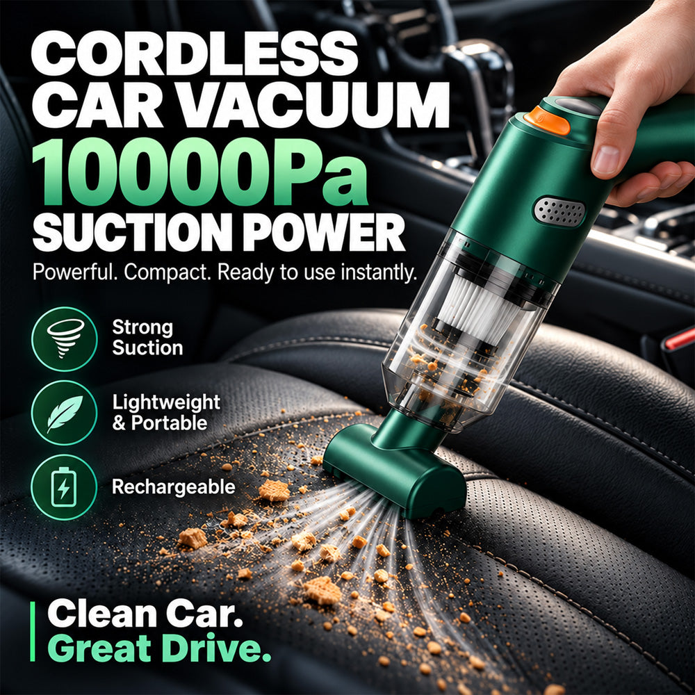 ⏰ Newly Upgraded Cordless Car Vacuum – 10000Pa Suction & 4000mAh Battery 🚗