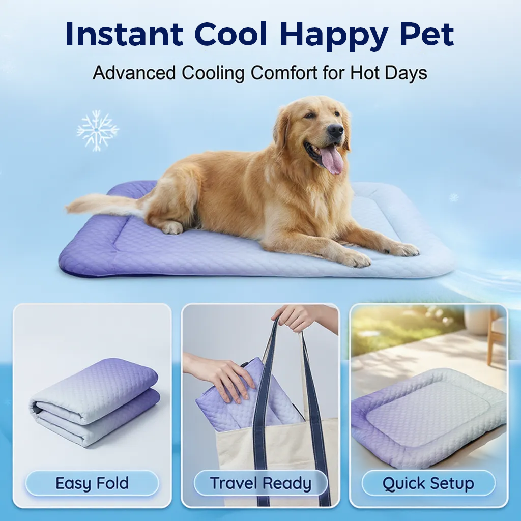 60%off ❄️Pet Cooling Mat for Dogs & Cats 🐾  Naturally Cool Ice-Silk Pad • Breathable, Washable & Soft (Copy)
