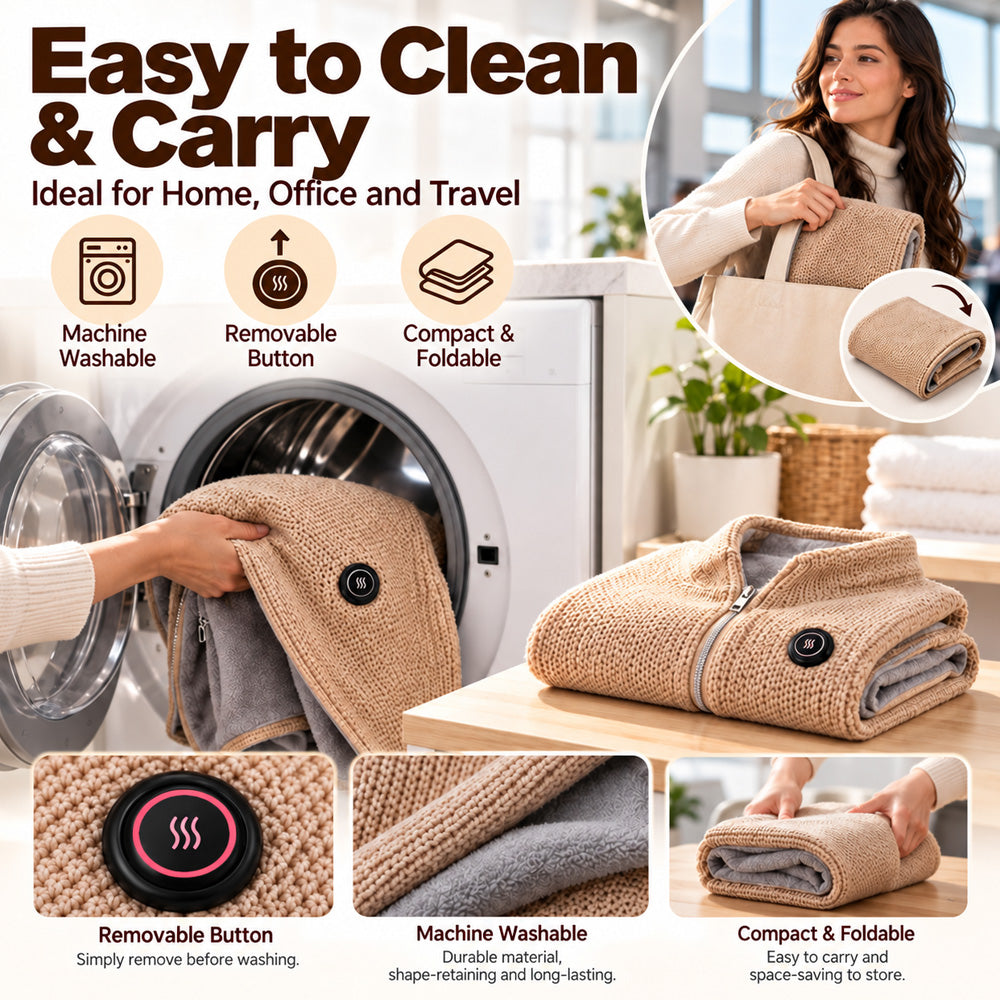 ❄️ Stay Warm All Winter — Portable Electric Heated Blanket Shawl