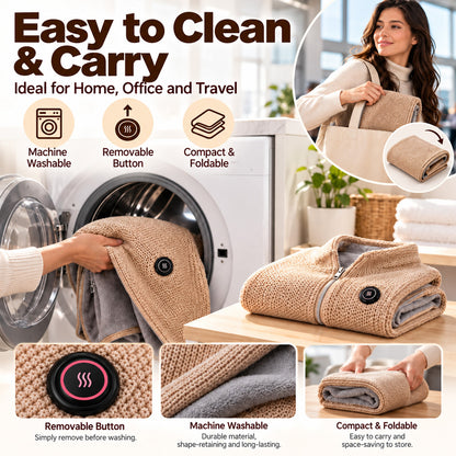 ❄️ Stay Warm All Winter — Portable Electric Heated Blanket Shawl