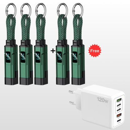 🔥HOT SALE 40% OFF🔥4-in-1 Digital Display Keychain Charging Cable