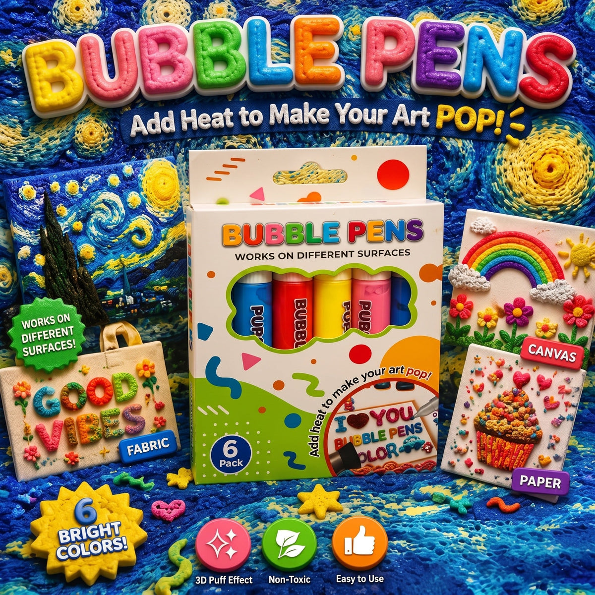 💥🎁🔮Magic Pen – Draw 3D with one stroke!🎄 DIY Bubble Popcorn Drawing Pens 🔥