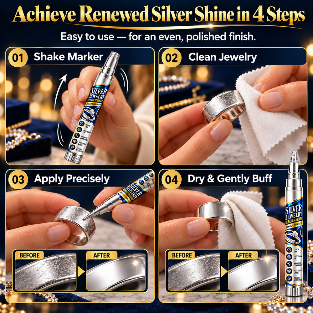 🎄🎉Pre-Christmas Sale，Jewelry Scratch Repair and Touch-Up Pen,✨ Refresh the Look of Worn Silver-Coloured Finishes