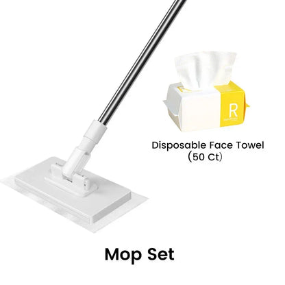 ⏳LAST DAY SALE ONLY🔥Extendable Telescopic Disposable Flat Clip Mop, 360° Swivel Lightweight Floor Mop