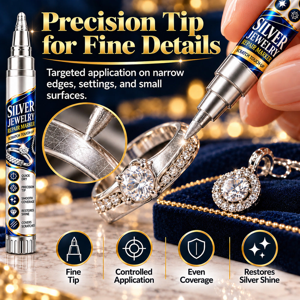 🎄🎉Pre-Christmas Sale，Jewelry Scratch Repair and Touch-Up Pen,✨ Refresh the Look of Worn Silver-Coloured Finishes