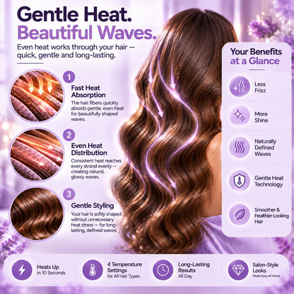 ✨ 50% OFF! 32mm Waver – Soft Waves, Full of Glamour! 🌊 4 temperature settings, ready to use in around 10 seconds, with ionic technology.