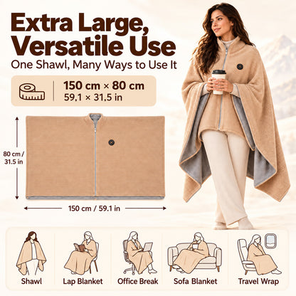 ❄️ Stay Warm All Winter — Portable Electric Heated Blanket Shawl