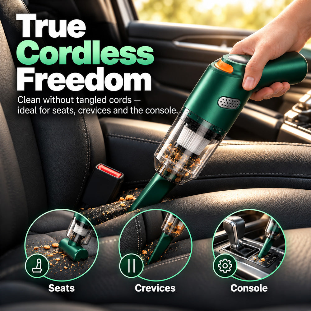 ⏰ Newly Upgraded Cordless Car Vacuum – 10000Pa Suction & 4000mAh Battery 🚗