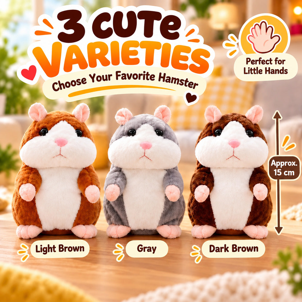 🐹 Last Day Special Price £9.99! Free Shipping！✨Talking Hamster Plush – repeats whatever you say, auto head-shaking, hilarious fun for kids & adults.🎁