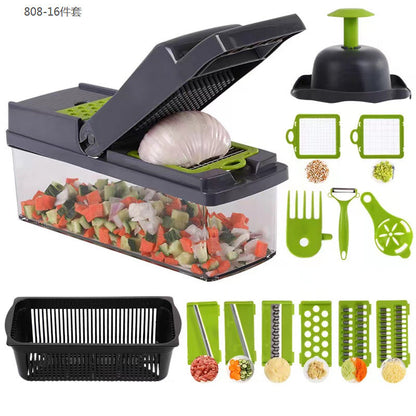 🥕🥕15-in-1 Vegetable Chopper | Multifunctional Food Cutter with Container