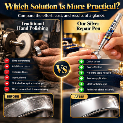 🎄🎉Pre-Christmas Sale，Jewelry Scratch Repair and Touch-Up Pen,✨ Refresh the Look of Worn Silver-Coloured Finishes