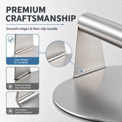 ✨ 50% OFF Burger & Dough Press 🍔 Stainless Steel Burger Press 4.72" Round Smash Burger Press‑ Pro Non‑Stick Burger Smasher 🍔