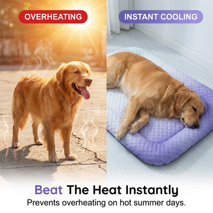 ❄️Pet Cooling Mat for Dogs & Cats 🐾  Naturally Cool Ice-Silk Pad • Breathable, Washable & Soft