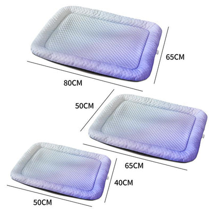 ❄️Pet Cooling Mat for Dogs & Cats 🐾  Naturally Cool Ice-Silk Pad • Breathable, Washable & Soft