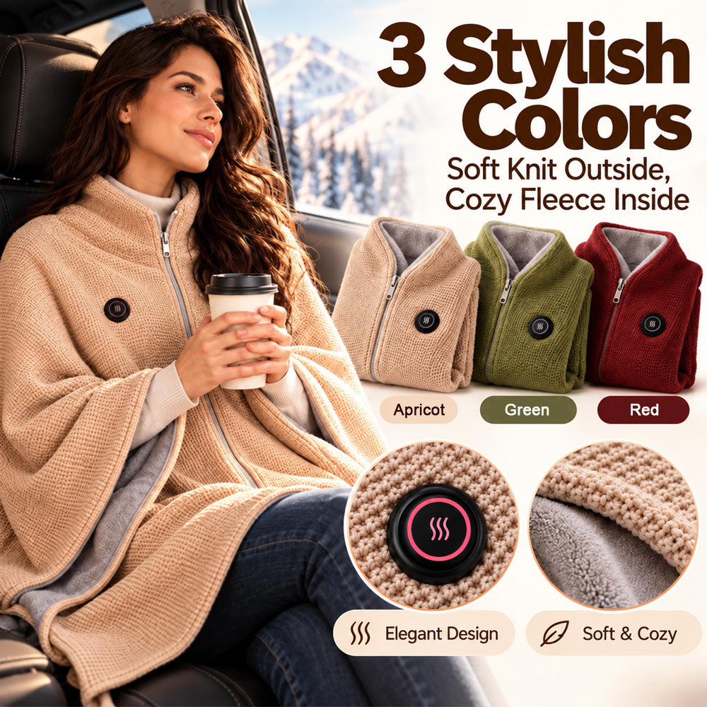 ❄️ Stay Warm All Winter — Portable Electric Heated Blanket Shawl