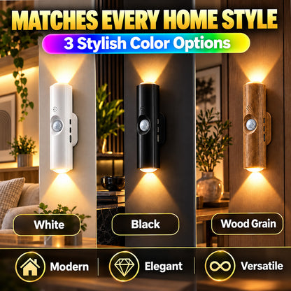 🌈Smart LED Motion Sensor Night Light, Dimmable RGB Color Changing Wall Lamp, USB Rechargeable Gradient Magnetic Stick-on Ambient Light for Bedroom, Hallway, Entryway Home Lighting Decor Accessories