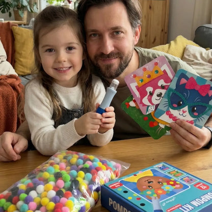 Pom Pom Kit – create soft 3D animals with fluffy pom poms, without any mess! (Ages 5+)