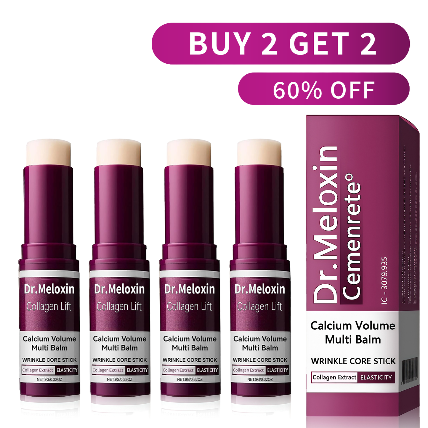 🌹[Dr.Meloxin Official] Collagen Lift Eye Balm Stick + Eye Patch Set