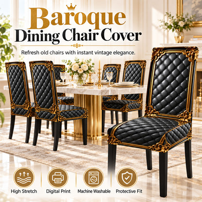 ⏳Time-Limited Special⏰Washable Stretch Chair Cover – Baroque Gilded Print, High‑Density Elastic Fabric ✨