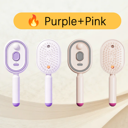 💖Scalp Massager Comb 💆‍♀️ – Self-Cleaning 🧼, Tangle-Free ✂️ & Frizz-Control Hair Brush with Soothing Mist Spray 💨✨ | Perfect for Dry, Brittle Hair 💧🌟