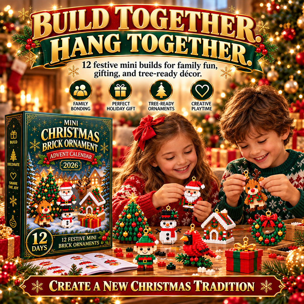 ⏳ Last day to save 49% – 🎄 12-Day Mini Christmas Ornament Advent Calendar | 12 unique festive buildable designs with hanging loops—perfect for decorating Christmas trees, wreaths, and holiday displays 🧱