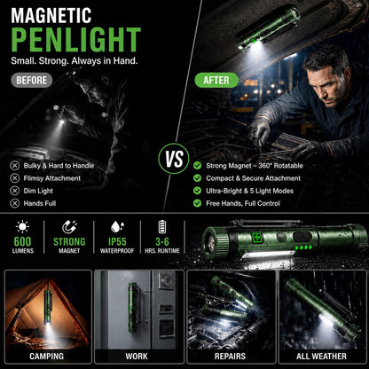 🧲Multifunctional Pen-Shaped Strong Magnetic Work Light💡