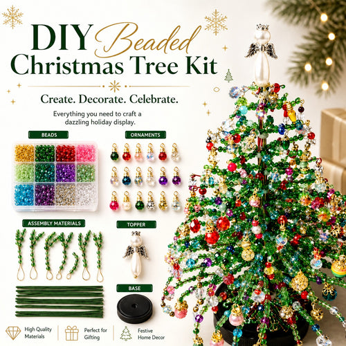 🎄✨ DIY Beaded Christmas Tree Kit – 🎅Create Your Own Sparkling Holiday Decoration