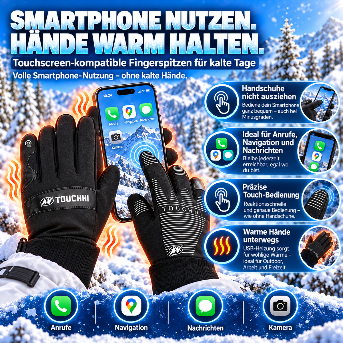 🎁Winter Outdoor Warm Electric Heated Gloves