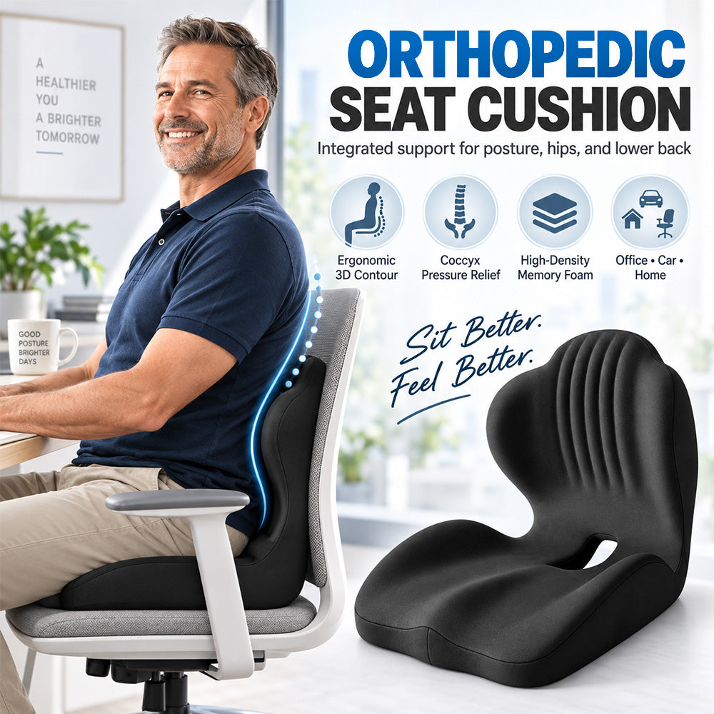 🪑 56% OFF NOW! ✨ Ergonomic memory foam seat cushion with back support – comfortable & supportive for home, office, and car 💺🛡️