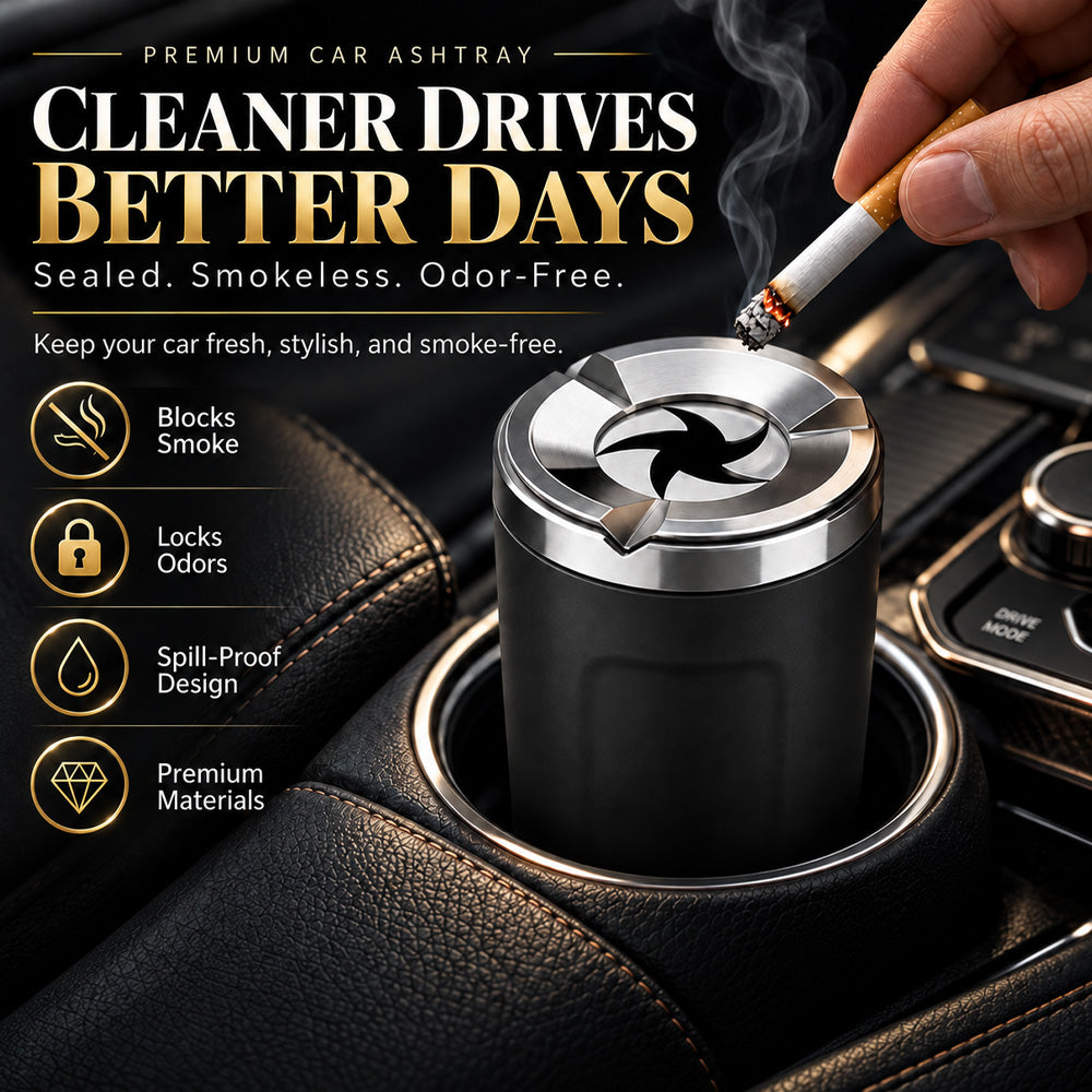 🚗Rotating Car Ashtray with Ceramic Inner Liner---A Cleaner Car Starts With One Small Upgrade