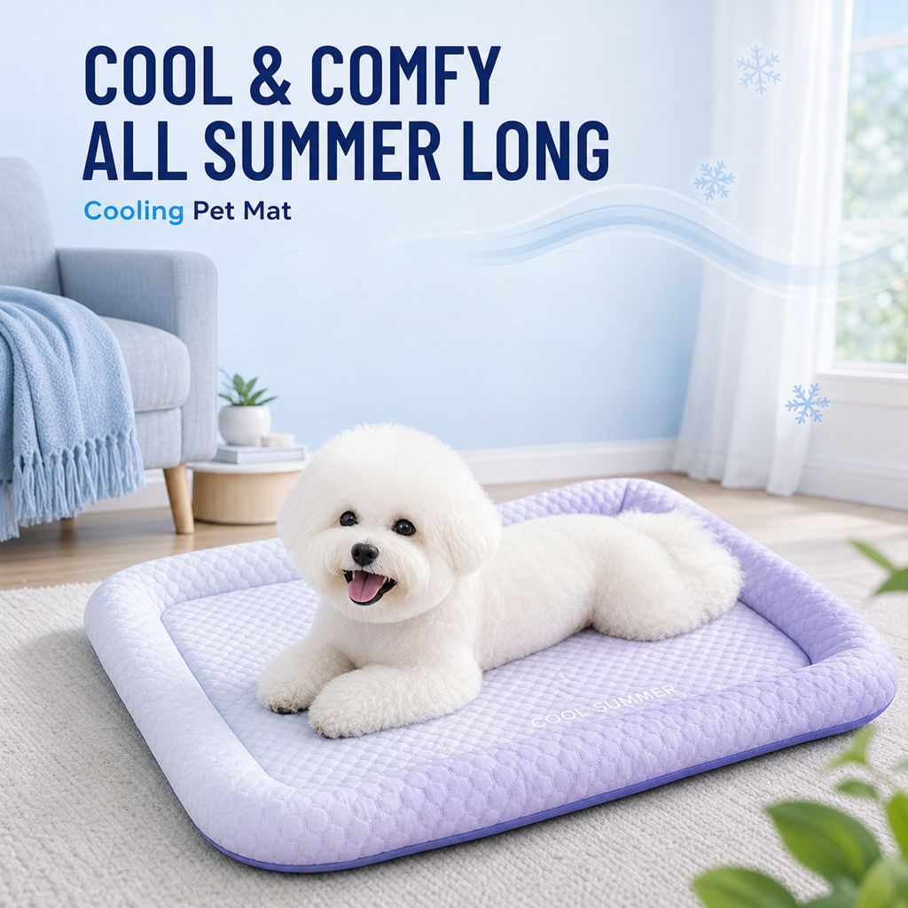 60%off ❄️Pet Cooling Mat for Dogs & Cats 🐾  Naturally Cool Ice-Silk Pad • Breathable, Washable & Soft (Copy)