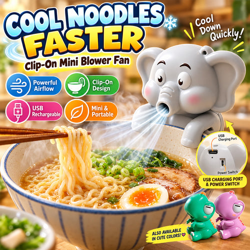 🌬️🦖Clip‑On Mini Fan, Dinosaur & Elephant Styles for Soup, Tea & Coffee